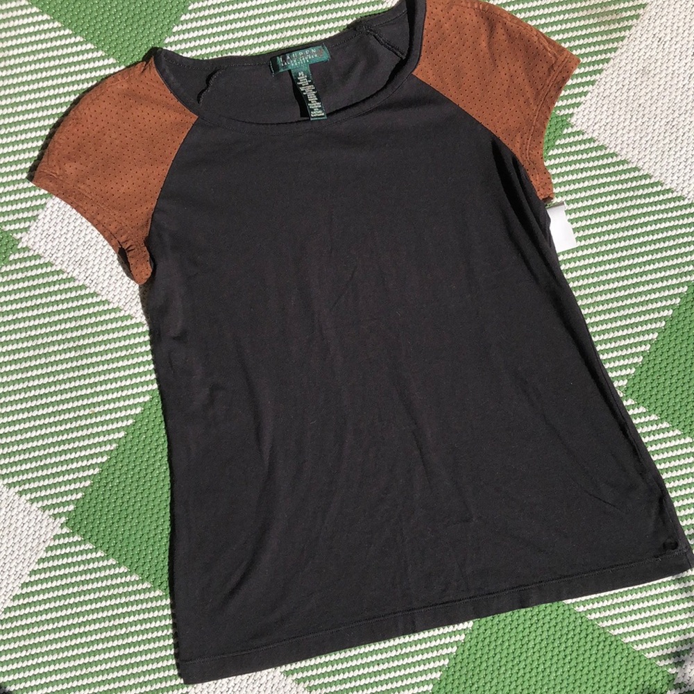 Ralph Lauren Petite w/ faux leather capped sleeves